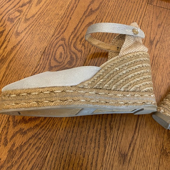 Castaner Spain wedge-heeled espadrilles gold rattan ankle strap Sandals  37 - Picture 7 of 11